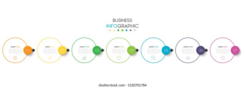 Business data visualization infographic. Process chart. Abstract elements of graph, diagram with steps, options, parts or processes. Vector Template