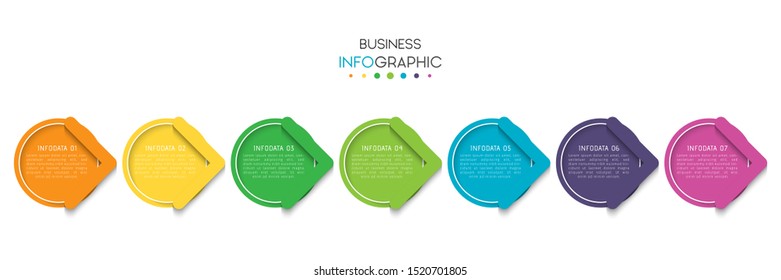 Business data visualization infographic. Process chart. Abstract elements of graph, diagram with steps, options, parts or processes. Vector Template