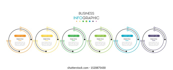 Business data visualization infographic. Process chart. Abstract elements of graph, diagram with steps, options, parts or processes. Vector Template