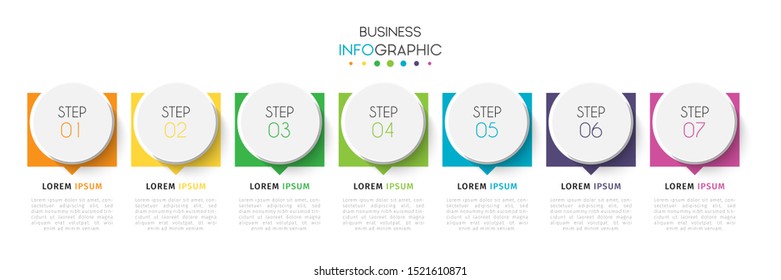 Business data visualization infographic. Process chart. Abstract elements of graph, diagram with steps, options, parts or processes. Vector Template