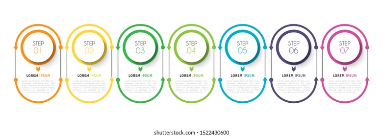 Business data visualization infographic. Process chart. Abstract elements of graph, diagram with steps, options, parts or processes. Vector Template