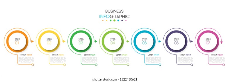 Business data visualization infographic. Process chart. Abstract elements of graph, diagram with steps, options, parts or processes. Vector Template