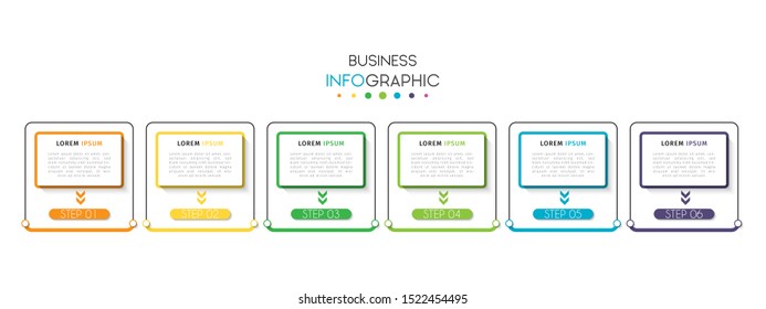Business data visualization infographic. Process chart. Abstract elements of graph, diagram with steps, options, parts or processes. Vector Template