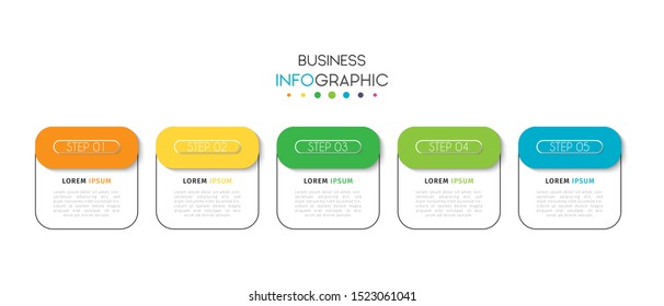Business data visualization infographic. Process chart. Abstract elements of graph, diagram with steps, options, parts or processes. Vector Template