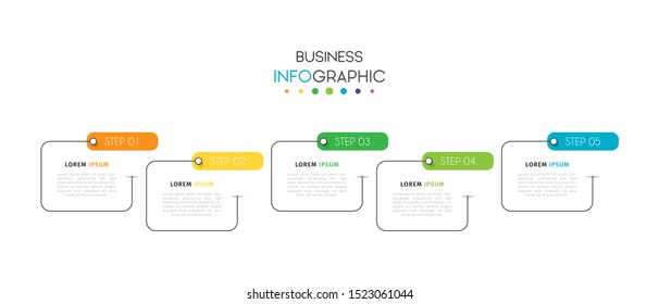 Business data visualization infographic. Process chart. Abstract elements of graph, diagram with steps, options, parts or processes. Vector Template