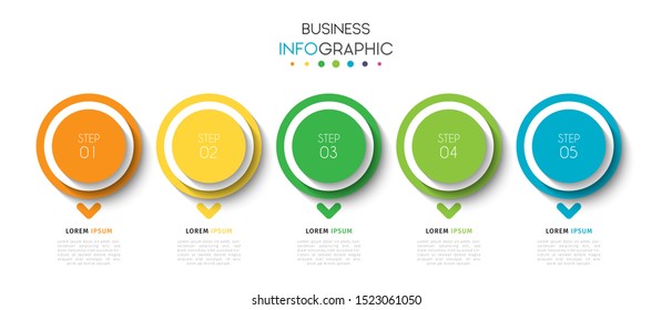 Business data visualization infographic. Process chart. Abstract elements of graph, diagram with steps, options, parts or processes. Vector Template