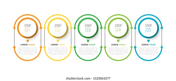 Business data visualization infographic. Process chart. Abstract elements of graph, diagram with steps, options, parts or processes. Vector Template