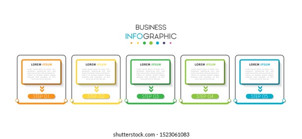 Business data visualization infographic. Process chart. Abstract elements of graph, diagram with steps, options, parts or processes. Vector Template