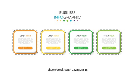 Business data visualization infographic. Process chart. Abstract elements of graph, diagram with steps, options, parts or processes. Vector Template