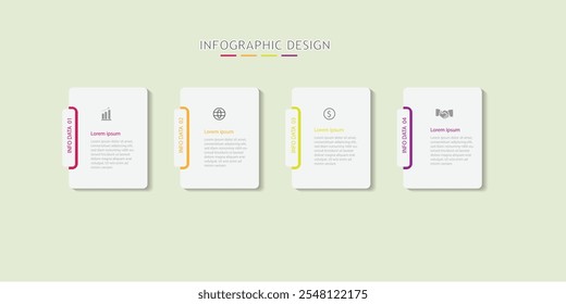 Business data visualization infographic. Process chart. Abstract elements of graph, diagram with steps, options, parts or processes. Vector Template