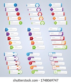 Business data visualization, infographic template with 5 steps on gray background, vector illustration