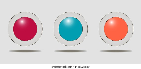 Business data visualization, infographics. Scheme of the process of elements with the help of graphs, diagrams of empty circles in three steps, stages, numbers, variants, parts. 