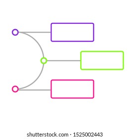 Business data visualization, infographics. Scheme of the process of elements using graphs, diagrams of rectangles in three stages, options, parts. Business vector for presentation.