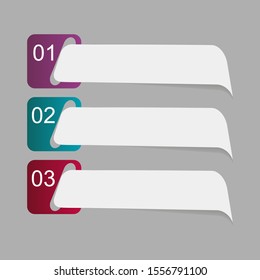 Business data visualization, infographics. Scheme of the process of elements with the help of graphics, diagrams of figures in three stages, numbers, variants, parts. Business vector for presentation.