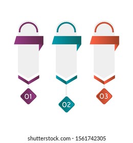 Business data visualization, infographics. Scheme of the process of elements with the help of graphics, diagrams in three stages, empty. Business vector for presentation.