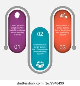 Visualización de datos empresariales, infografías. Esquema del proceso de elementos con la ayuda de gráficos, diagramas en tres etapas, números, variantes, partes. Vector de negocio para presentación.