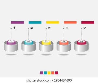 Business data visualization, infographics. Scheme of the process of elements using graphics, diagrams in three stages, numbers, options, parts. Business vector for presentation.