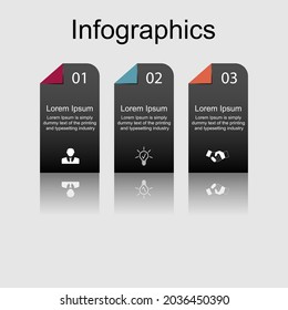 Business data visualization, infographics. Scheme of process elements using graphics, diagrams, rectangles, four stages, numbers, options, parts. Business vector for presentation.