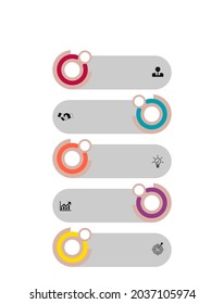 Business data visualization, infographics. Scheme of the process of elements using graphics, diagrams, four stages, numbers, options, parts. Business vector for presentation.