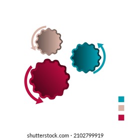 Business data visualization, infographics. Scheme of process elements using graphics, charts in four stages, numbers, no text. Business vector for presentation.