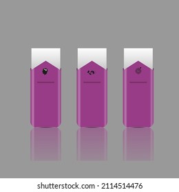 Business data visualization, infographics. Scheme of process elements with the help of graphics, diagrams in three stages, numbers. Business vector for presentation
