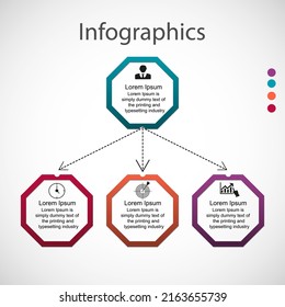 Business data visualization, infographics. Scheme of the process of elements using graphics, diagrams in four stages, numbers, options, parts. Business vector for presentation.