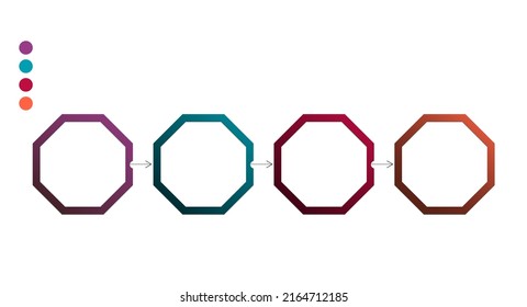 Visualización de datos empresariales, infografías. Esquema del proceso de elementos utilizando gráficos, diagramas en cuatro etapas, opciones, partes. Vector de negocio para presentación.