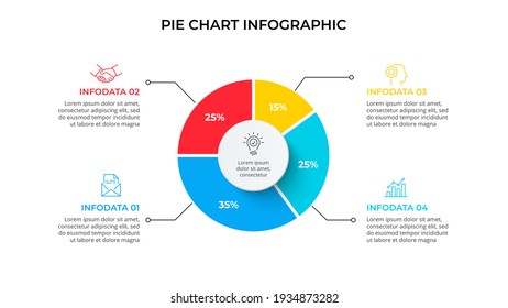 Business data visualization. Pie chart. Vector business template for presentation. Creative concept for infographic.