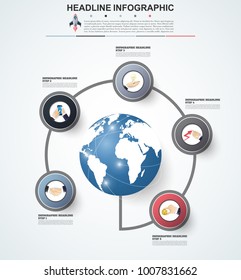 Business data visualization. Process chart. Abstract elements of graph, diagram with steps, options, parts or processes. Vector business template for presentation. Creative concept for infographic.