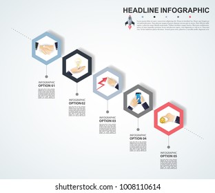 Business data visualization. Process chart. Abstract elements of graph, diagram with steps, options, parts or processes. Vector business template for presentation. Creative concept for infographic.