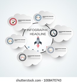 Business data visualization. Process chart. Abstract elements of graph, diagram with steps, options, parts or processes. Vector business template for presentation. Creative concept for infographic.