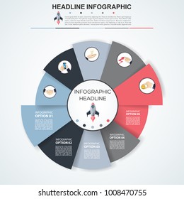 Business data visualization. Process chart. Abstract elements of graph, diagram with steps, options, parts or processes. Vector business template for presentation. Creative concept for infographic.
