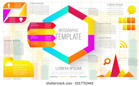 Business data visualization. Process chart. Abstract elements of graph, diagram with steps, options, parts or processes. Vector business template for presentation. Creative concept