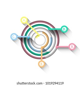 Business data visualization. Process chart.  Vector business template for presentation. Creative concept for infographic.Paper cut layout.