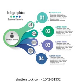 Business data visualization. Process chart. Abstract elements of graph, diagram with  steps, options, parts or processes. Vector business template for presentation. Creative concept for infographic.