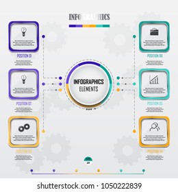 Business data visualization. Process chart. Abstract elements of graph, diagram with steps, options, parts or processes. Vector business template for presentation. Creative concept for infographic.