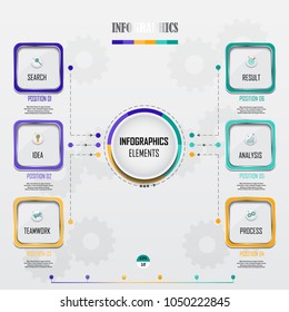 Business data visualization. Process chart. Abstract elements of graph, diagram with steps, options, parts or processes. Vector business template for presentation. Creative concept for infographic.
