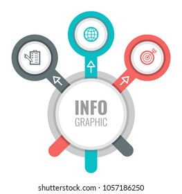 Business data visualization. Process chart. Abstract elements of graph, diagram with 3 steps, options, parts or processes. Vector business template for presentation. Creative concept for infographic.