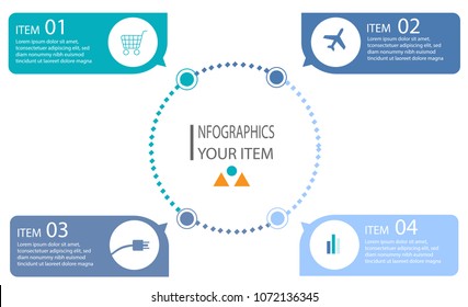 Business data visualization. Process chart. Abstract elements of graph, diagram with steps, options, parts or processes. Vector business template for presentation. Creative concept for infographic.