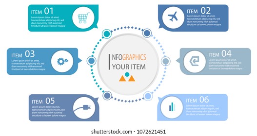 Business data visualization. Process chart. Abstract elements of graph, diagram with steps, options, parts or processes. Vector business template for presentation. Creative concept for infographic.