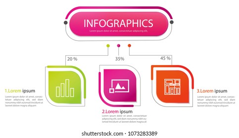 Business data visualization. Process chart. Abstract elements of graph, diagram with steps, options, parts or processes. Vector business template for presentation. Creative concept for infographic.