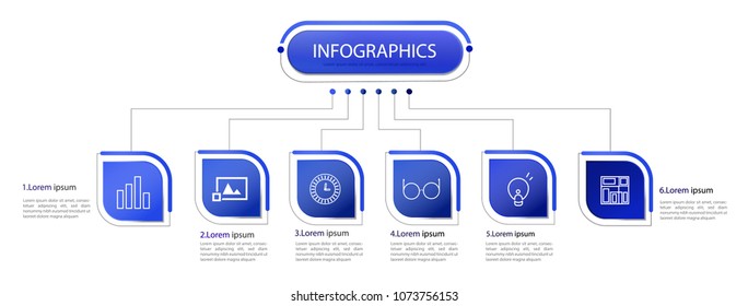 Business data visualization. Process chart. Abstract elements of graph, diagram with steps, options, parts or processes. Vector business template for presentation. Creative concept for infographic.