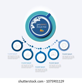 Business data visualization. Process chart. Abstract elements of graph, diagram with steps, options, parts or processes. Vector business template for presentation. Creative concept for infographic.