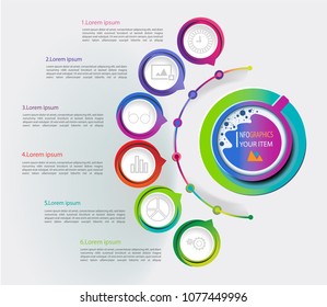 Business data visualization. Process chart. Abstract elements of graph, diagram with steps, options, parts or processes. Vector business template for presentation. Creative concept for infographic.
