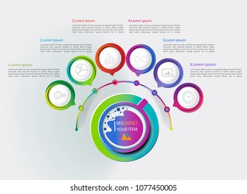 Business data visualization. Process chart. Abstract elements of graph, diagram with steps, options, parts or processes. Vector business template for presentation. Creative concept for infographic.
