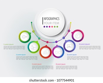 Business data visualization. Process chart. Abstract elements of graph, diagram with steps, options, parts or processes. Vector business template for presentation. Creative concept for infographic.
