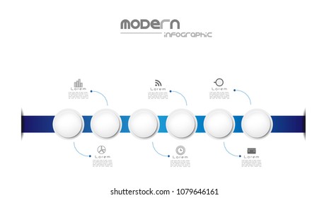 Business data visualization. Process chart. Abstract elements of graph, diagram with steps, options, parts or processes. Vector business template for presentation. Creative concept for infographic.