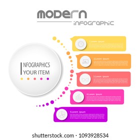 Business data visualization. Process chart. Abstract elements of graph, diagram with steps, options, parts or processes. Vector business template for presentation. Creative concept for infographic.