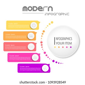 Business data visualization. Process chart. Abstract elements of graph, diagram with steps, options, parts or processes. Vector business template for presentation. Creative concept for infographic.