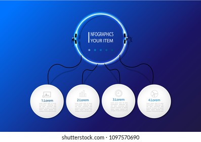 Business data visualization. Process chart. Abstract elements of graph, diagram with steps, options, parts or processes. Vector business template for presentation. Creative concept for infographic.